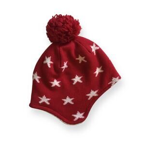 Primary red w/ white stars winter hat